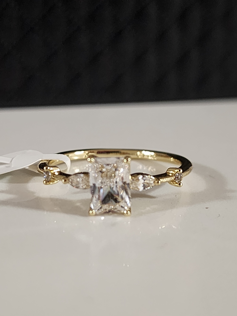 14k Gold Plated CUBIC ZIRCONIA ring Size 8